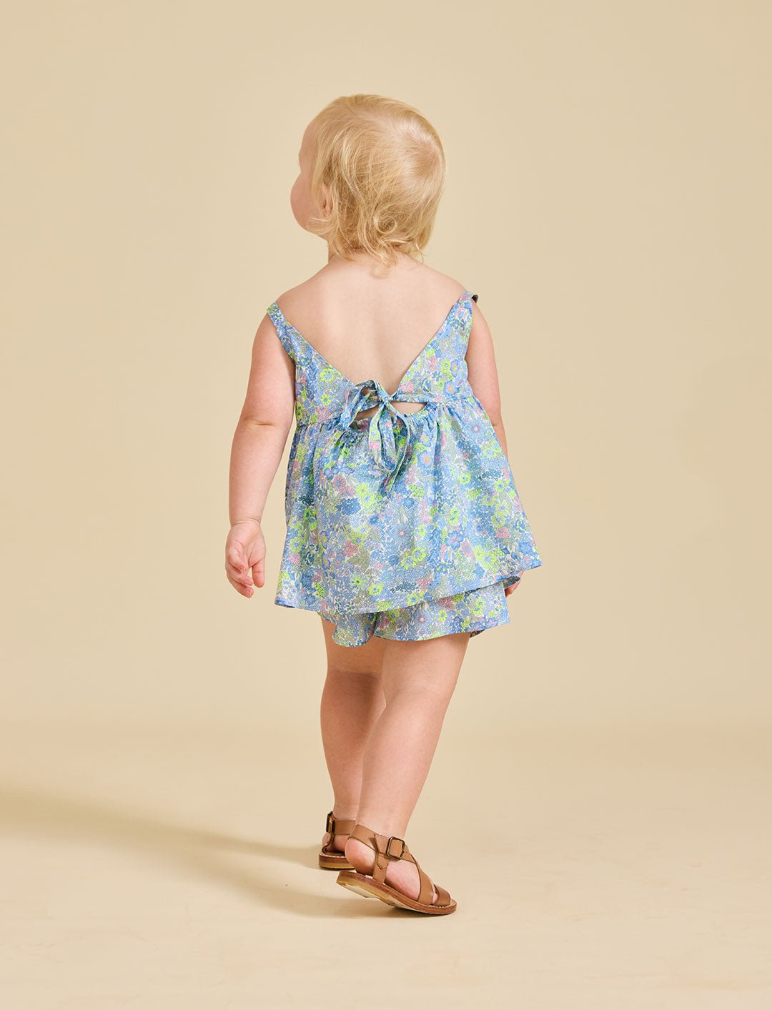 The back of the Delilah set Liberty fabric print for kids