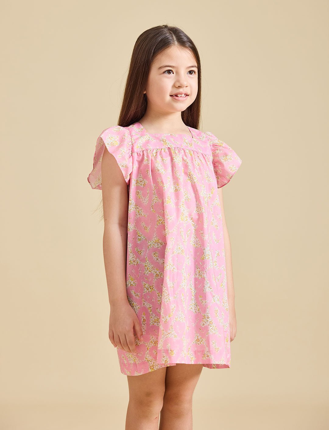 The back of the Margaux dress Liberty fabric print for kids - Ce Jour-La