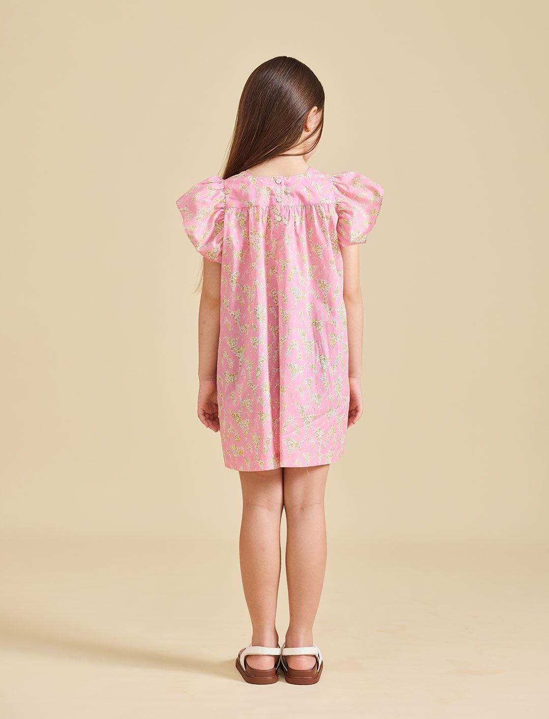 The back of the Margaux dress Liberty fabric print for kids - Ce Jour-La