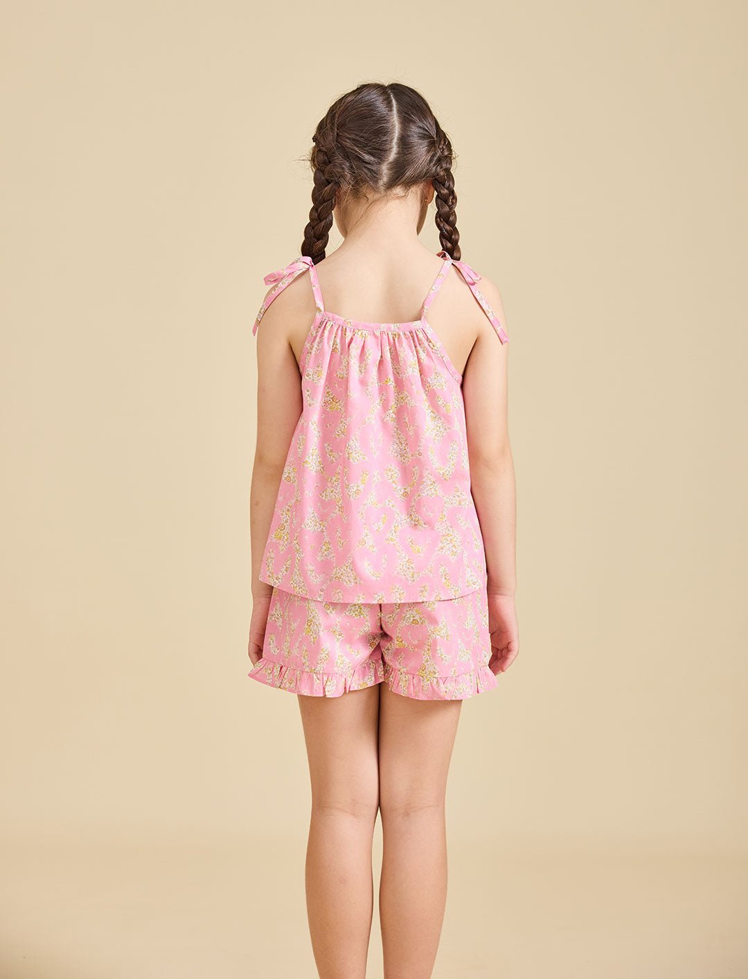 The back of the the Rosalie Set in pink Liberty fabric for girls aged 2-8 - Ce Jour-La