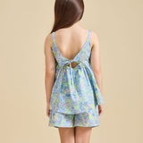The rear view of the Delilah set Liberty fabric print for kids - ce-jour la