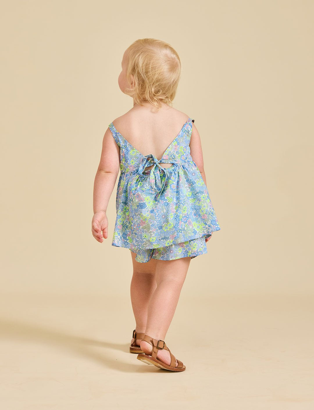 The back of the Delilah set Liberty fabric print for kids 