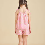 The back of the the Rosalie Set in pink Liberty fabric for girls aged 2-8 - Ce Jour-La